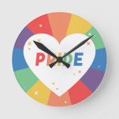 Pride Heart Sparkle Runde Wanduhr (Vorderseite)