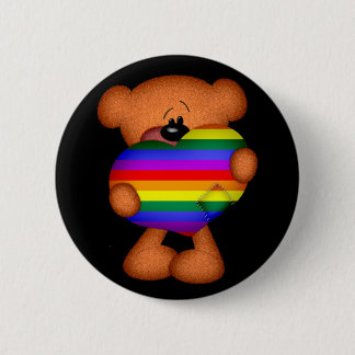 Pride Heart Teddy Bar Button