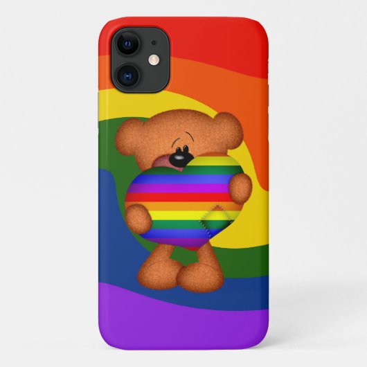Pride Heart Teddy Bar Case-Mate iPhone Hülle (Rückseite)