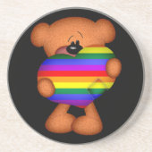 Pride Heart Teddy Bar Getränkeuntersetzer (Vorne)