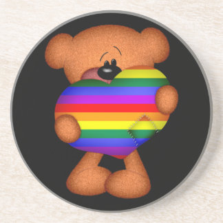 Pride Heart Teddy Bar Getränkeuntersetzer