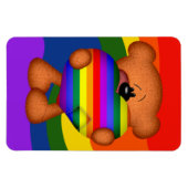 Pride Heart Teddy Bar Magnet (Horizontal)