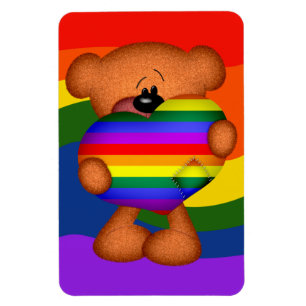 Pride Heart Teddy Bar Magnet