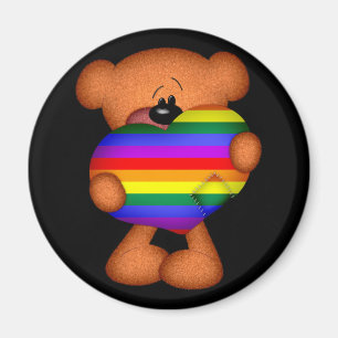 Pride Heart Teddy Bar Magnet