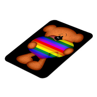 Pride Heart Teddy Bar Magnet