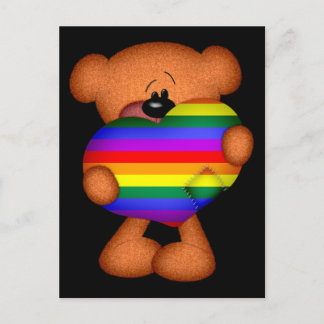 Pride Heart Teddy Bar Postkarte
