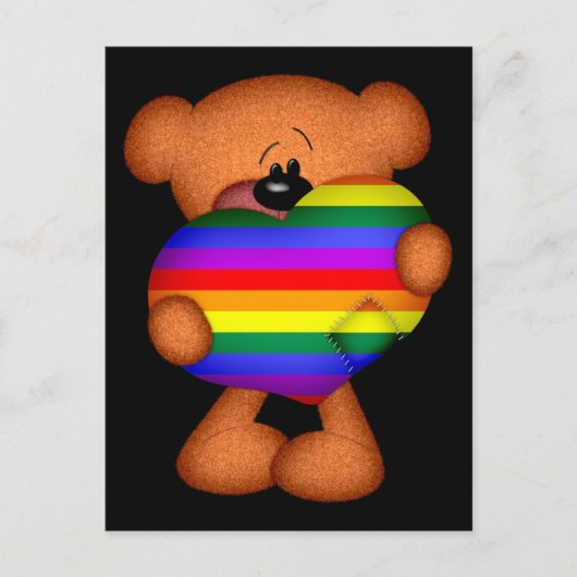 Pride Heart Teddy Bar Postkarte (Vorderseite)