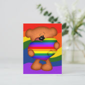 Pride Heart Teddy Bar Postkarte (Stehend Vorderseite)