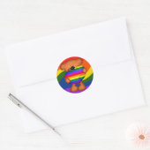 Pride Heart Teddy Bar Runder Aufkleber (Umschlag)