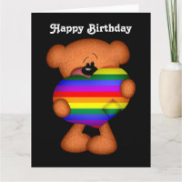 Pride Heart Teddy Bear Happy Birthday