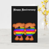 Pride Heart Teddy Bears Happy Anniversary Karte (Gelbe Blume)