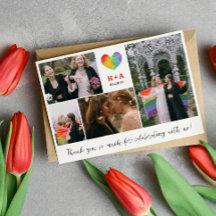 Pride Heart Wedding Foto Collage Vielen Dank