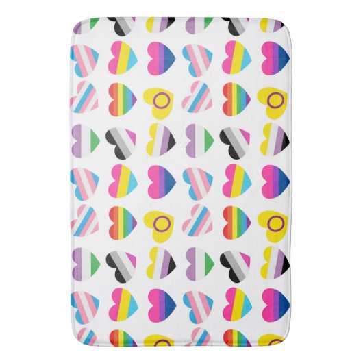 Pride Hearts Bath Mat Badematte (Vorderseite Vertikal)