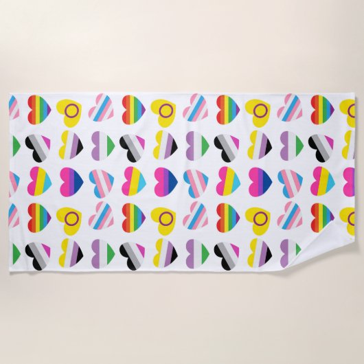Pride Hearts Beach Handtuch (Vorderseite)
