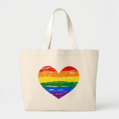 Pride Hearts Crayon Rainbow LGBT Flag Herz Jumbo Stoffbeutel (Vorne)