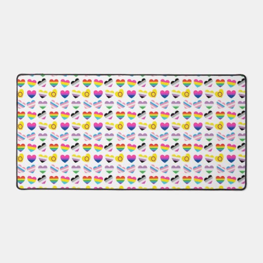 Pride Hearts Desk Mat Schreibtischunterlage (Vorderseite)