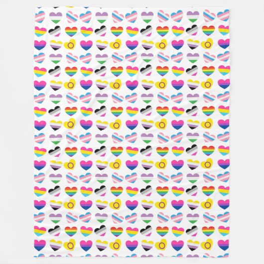 Pride Hearts Fleece Blanket (Vorderseite)