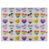 Pride Hearts Glas Cutting Board Schneidebrett (Vorderseite)