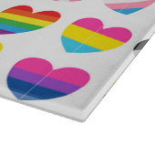 Pride Hearts Glas Cutting Board Schneidebrett (Ecke)