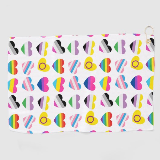 Pride Hearts Golf Handtuch (Horizontal)