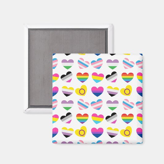 Pride Hearts Magnet (Vorderseite/Rückseite)