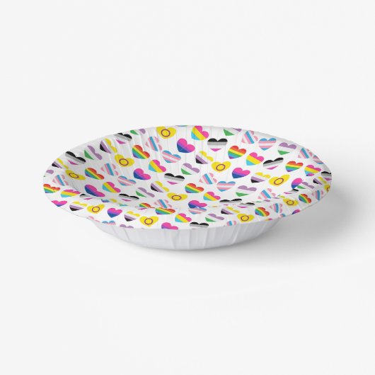 Pride Hearts Paper Bowls Pappteller (Gewinkelt)