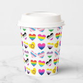 Pride Hearts Paper Cups Pappbecher (Links)