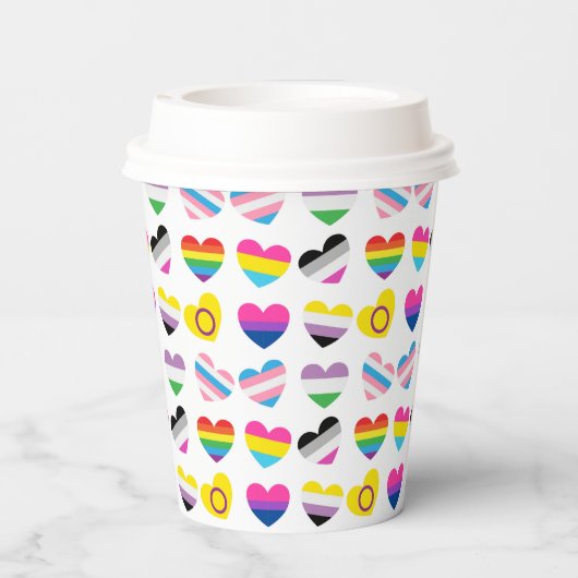 Pride Hearts Paper Cups Pappbecher (Rückseite)