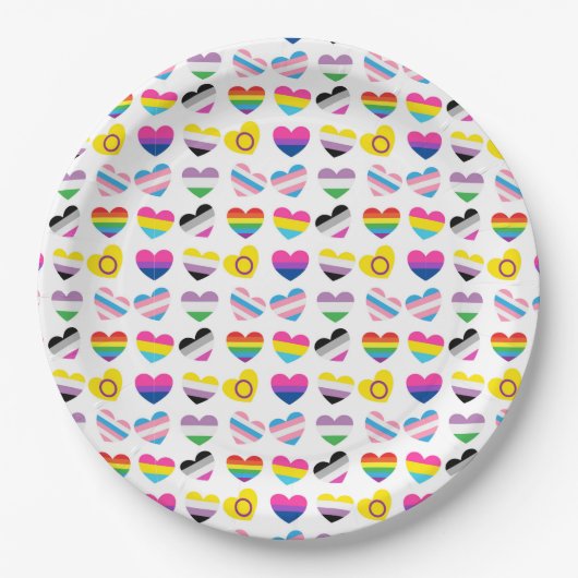 Pride Hearts Paper-Teller Pappteller (Vorderseite)