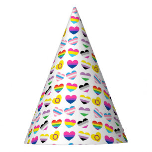 Pride Hearts Party Hat Partyhütchen