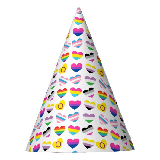 Pride Hearts Party Hat Partyhütchen (Vorderseite)