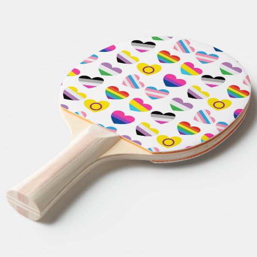 Pride Hearts Ping Pong Paddle Tischtennis Schläger (Rückseitenansicht)