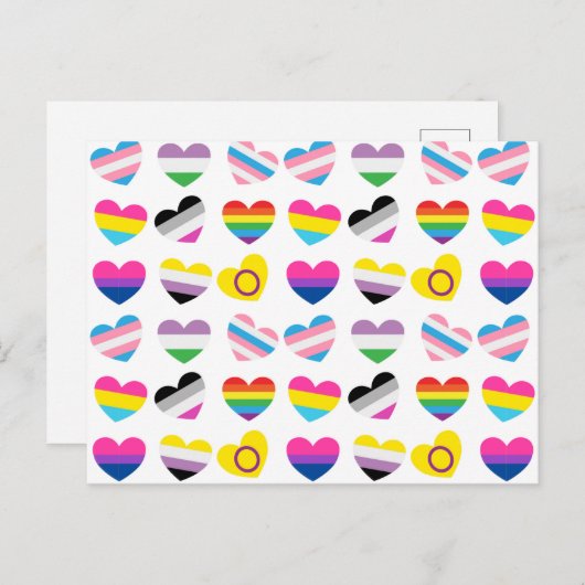 Pride Hearts Postkarte (Vorne/Hinten)