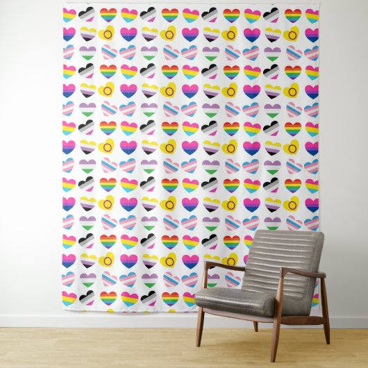 Pride Hearts Tapestry Wandteppich (Beispiel)