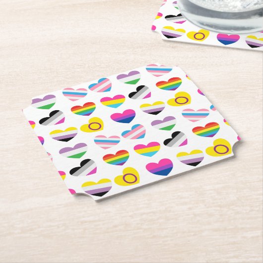 Pride Hearts Untersetzer (angewinkelt)