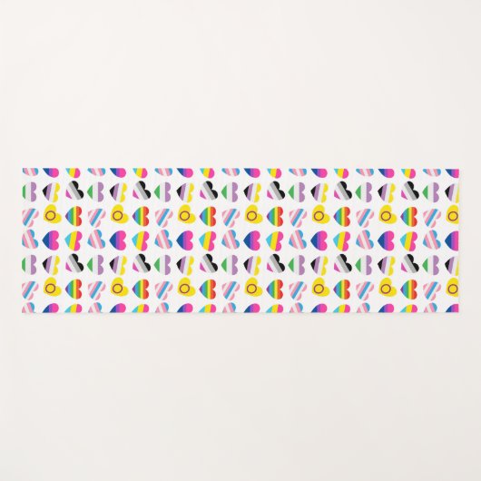 Pride Hearts Yoga Mat Yogamatte (Vorderseite (Horizontal))