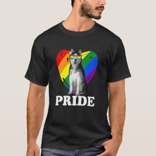 Pride Husky LBGT mit Herz belastet T-Shirt