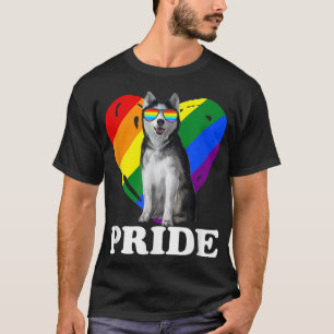 Pride Husky LBGT mit Herz belastet T-Shirt