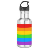 Pride Hydrate: Regenbogenflagge Edelstahlflasche (Vorderseite)
