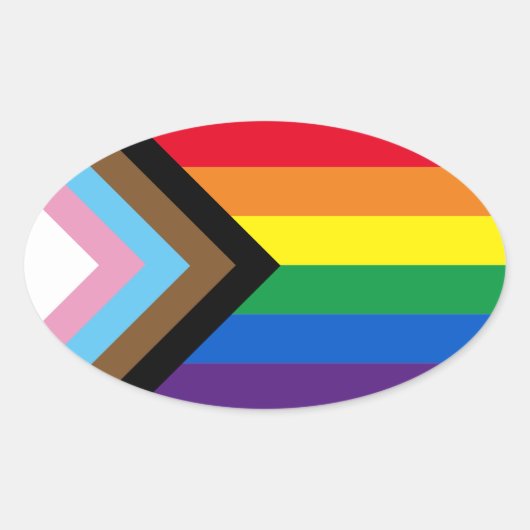 Pride Inclusive Diversity Regenbogen Lgbtq Schwule Ovaler Aufkleber (Vorderseite)