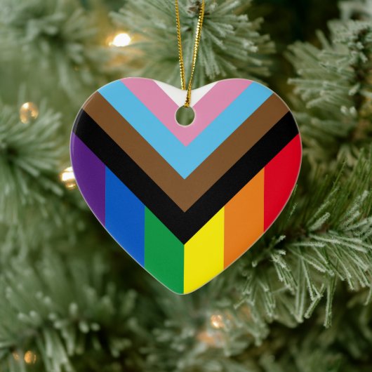 Pride Inklusive Regenbogen Lgbtq Gay Diversity Her Keramik Ornament (Baum)