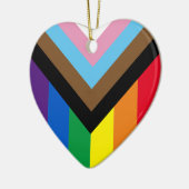 Pride Inklusive Regenbogen Lgbtq Gay Diversity Her Keramik Ornament (Links)