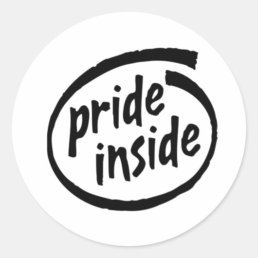 Pride Inside Runder Aufkleber (Vorderseite)