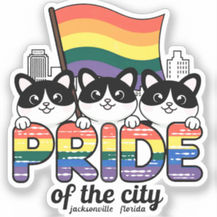 Pride Jacksonville City Florida USA Rainbow Fla Aufkleber