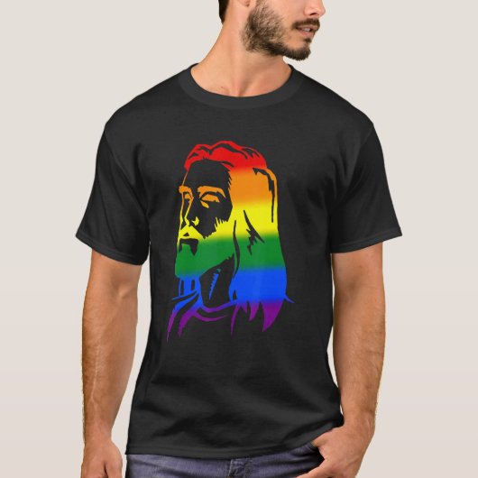 Pride Jesus LGBT Pride Rainbow Pride Gay Queer LGB T-Shirt (Vorderseite)