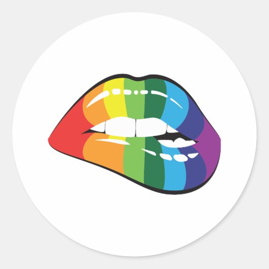 Pride Kiss Runder Aufkleber (Vorderseite)