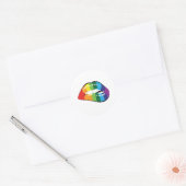 Pride Kiss Runder Aufkleber (Umschlag)