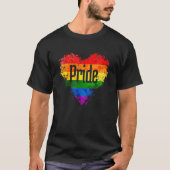 Pride Letter Heart Rainbow Distressed Flag Lgbt Co T-Shirt (Vorderseite)