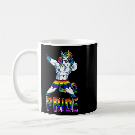 Pride Lgbt Bodybuilding Einhorn Muskel Lesbian Gay Kaffeetasse (Links)