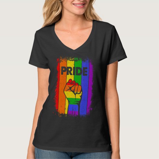 Pride Lgbt Flag Gay Rainbow farbig T-Shirt (Vorderseite)